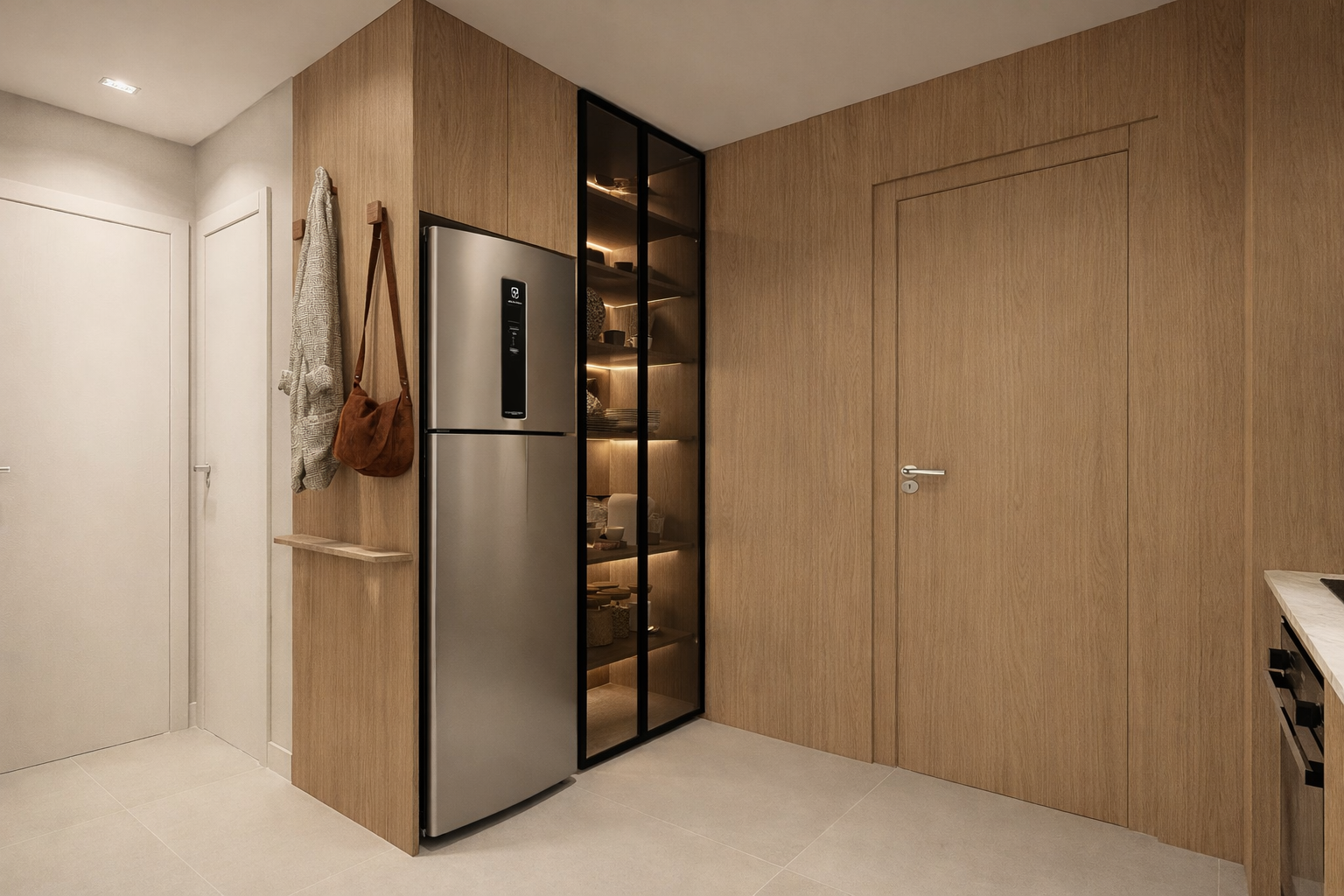 Apartamento Caju — Entrada e despensa